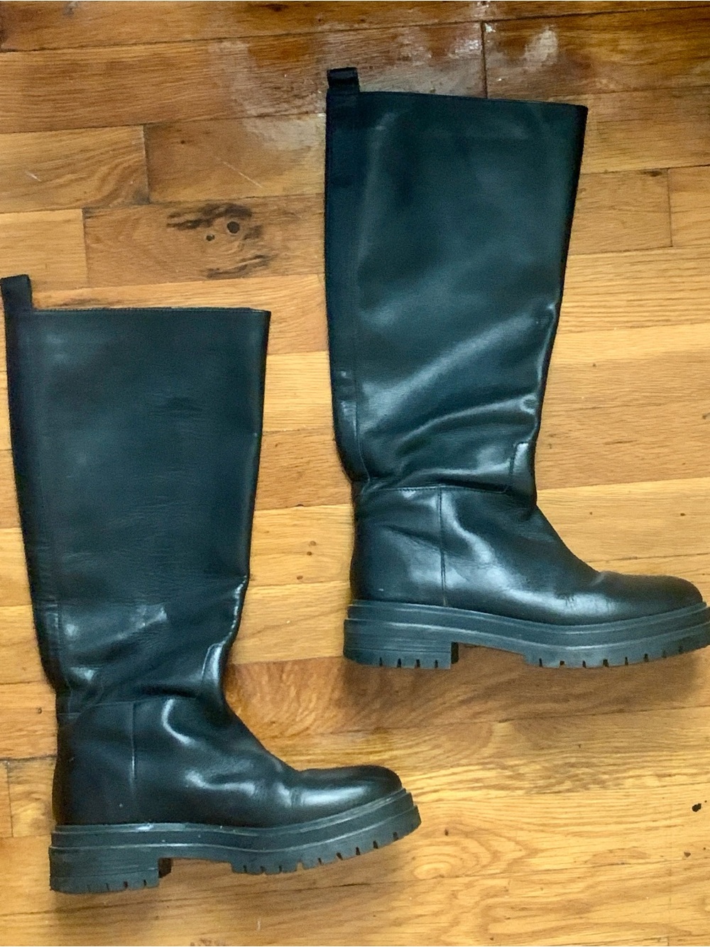 Like New Tony Bianco Black Over-the-Knee Lug Sole Boots